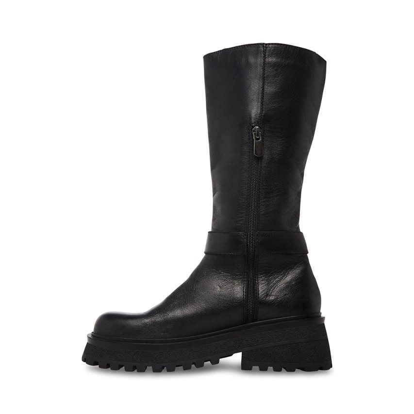 Botas Altas Steve Madden Willow Cuero Mujer Negras | ES MK2849